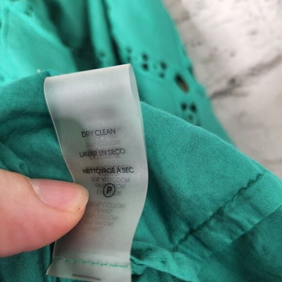 Karl lagerfeld Paris Unique women White Blouse Size Large Green Lined - Picture 7 of 8